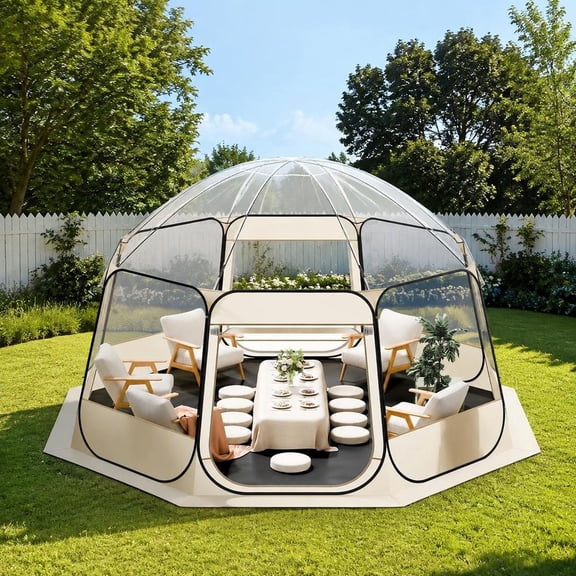 Pop up Bubble Tent, 15 X 13.8 Ft Clear Dome Igloo Tent for 12-15 Person, with Windows, for Patio Backyard Outdoor Scenic Shelter