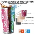 thumbnail image 7 of 30oz Pink Breast Cancer Tumblers Stainless Steel Tumbler with Lid and Straw,Vacuum Insulated Double Wall Travel Tumbler Cups Mug with Cleaning Brush for Coffee,Tea, 7 of 7