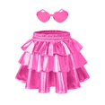 thumbnail image 1 of Falda metálica brillante para niñas Perfashion con tutú de rosas y lentes de sol, talla 6-7, 1 of 5
