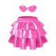 thumbnail image 1 of Falda metálica brillante para niñas Perfashion con tutú de rosas y lentes de sol, talla 6-7, 1 of 5