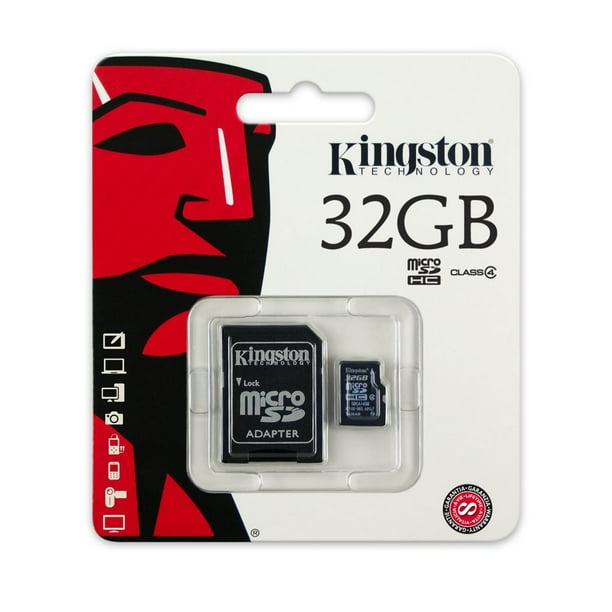 Kingston - Carte Mémoire Flash (Adaptateur microSDHC vers SD Inclus) - 32 GB - Classe 4 - microSDHC - microSDHC