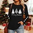 thumbnail image 6 of HOMBOM Womens Black Shirts Casual Long Sleeve Graphic Christmas Santa Crewneck Blouse for Women Xmas, 6 of 9