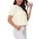 thumbnail image 4 of CHAQUETA DE TRABAJO ABIERTO EN FRONTAL DE MANGA CORTA PUFF DE TWEED PARA MUJERES CHIC DE VERANO XL BEIGE, 4 of 6
