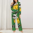 thumbnail image 2 of Honeii Cool Skateboarding Bulldog Print Women's Pajama Sets Long Sleeve Button Down Sleepwear Nightwear Soft Pjs Lounge Sets 2PCS-X-Large, 2 of 7