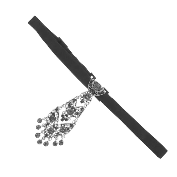 FOMIYES Sleek Black Alloy Necktie Rhinestone Glitter Wedding Accessory