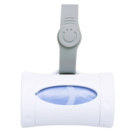 Ubbi On-The-Go Retractable Diaper Disposal Bag Dispenser with Lavender-Scented Bags, White