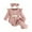 Pink, variant on REDARER Girls' Ribbed Knit Bodysuit - Flutter Sleeve Romper Set with Headband & Socks for Summer,6-9 Months