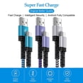 thumbnail image 2 of USB C Cable,FiveBox USB A to USB C Cables 6ft 3pack Android Type C Charging Cords 3A Fast USB C Charger Cables Nylon Braided USB C Charging Cable USB to Type C Cable 6ft(White,Purple,Blue), 2 of 8