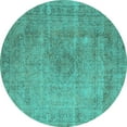 thumbnail image 1 of Ahgly Company Indoor Round Oriental Turquoise Blue Industrial Area Rugs, 8' Round, 1 of 4
