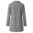 thumbnail image 5 of Mnyycxen Women's Double Breasted Blazer Jackets Long Sleeve Notched Lapel Mid Long Jacket Solid Open Front Coats, 5 of 5