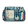 thumbnail image 2 of Sikiie France and Paris Print Flip Double-layer Pencil Case, All-purpose Stationery Bag for Study and Office, Zipper Design, Unisex, 2 of 7