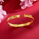 thumbnail image 2 of Brazalete vietnamita Gold Placer con diseño de bambú con puño abierto, 2 of 2