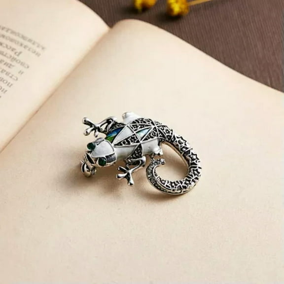 GKNET Fashion Enamel Lovely Crystal Insect Brooch Pin Wedding Women Party Delicate Jewelry Gift-Cartoon lizard