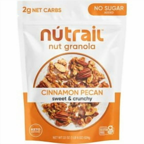 NuTrail Low Carb Keto Nut Granola, Cinnamon Pecan 22 oz.pack of 2