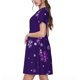 thumbnail image 2 of Balery Crystal Purple Snowflake Vestidos sueltos de manga corta para mujer, vestidos de verano 2025, vestidos casuales de corte A con vuelo., 2 of 6
