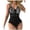 Black, variant on Enjoytime One Piece Swimsuit Women Vintage Printed Tummy Control Bathing Suit Adjustable Straps Modest Swimwear