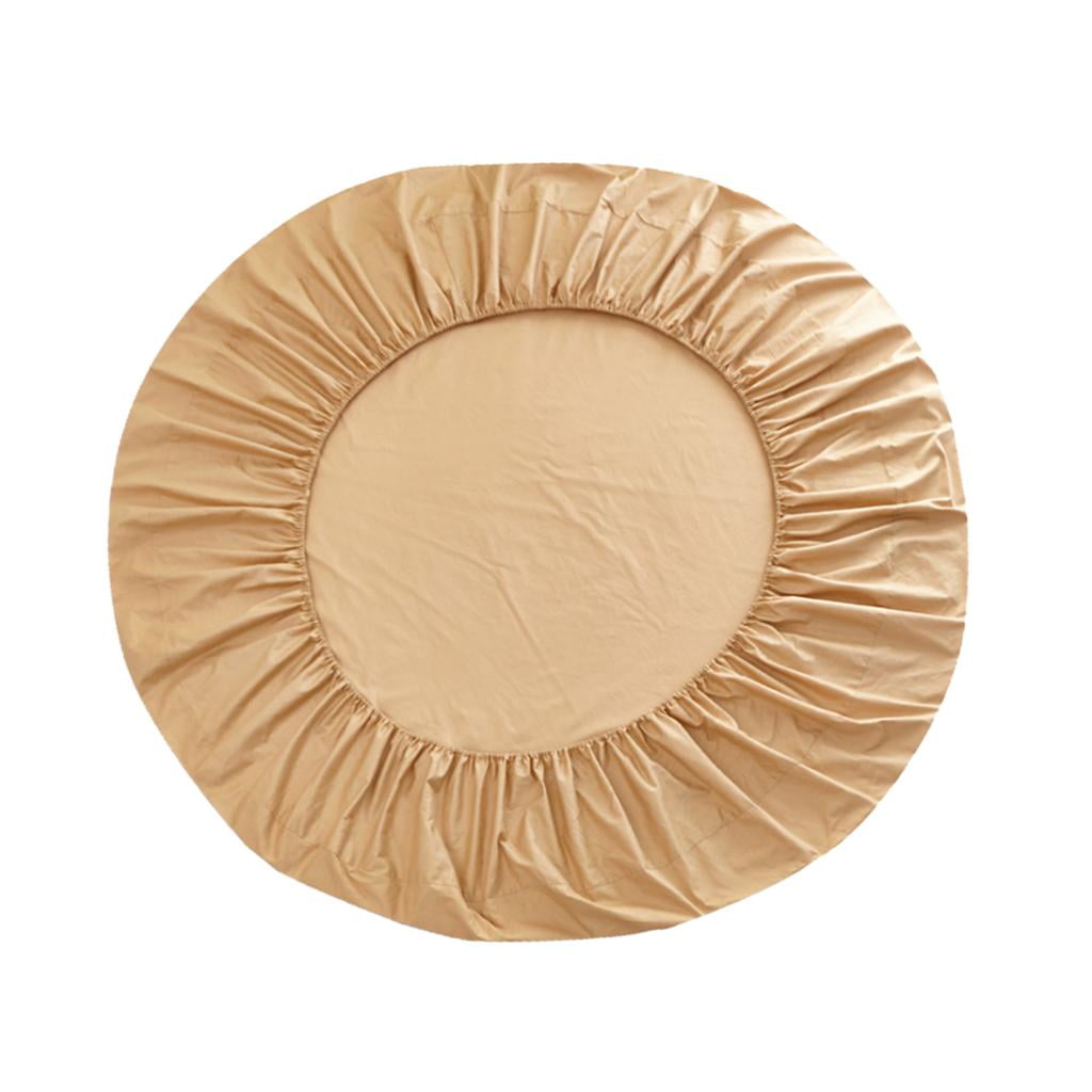 200cm Dia Round Bed Elastic Fitted Sheet Cover 16 Camel