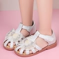 thumbnail image 2 of Sopiago Toddler Girl Sandals Closed Toe Princess Dress Flats for Girls Summer Shoes White,2.5 (Toddler/Little Kid/Big Kid), 2 of 7