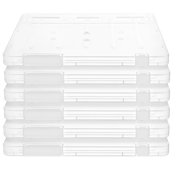 YOSADIER 6-Pack Plastic Document Storage Boxes Lids for Office Paper, File Organization, Home and School Use