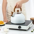thumbnail image 4 of GUOOL 2.5L White Stainless Steel Tea Pot Whistling Tea Kettle Food Grade Material with, 4 of 9
