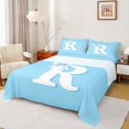 thumbnail image 1 of Erosebridal Initial Letter R Bed Sheets Set Full Size,Kawaii Bowtie Bedding Sets Full Size,Blue Bow Bed Sheets Full For Birls,Breathable Bedroom Decoration,4 Pieces, 1 of 7