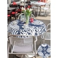 thumbnail image 4 of Round Outdoor Tablecloth with Umbrella Hole and Zipper 60 Inch, Navy Blue Starfish Coastal Waterproof Patio Table Cloth, Summer Coral Shell Beach Nautical Washable Picnic Table Cover for Camping, 4 of 7