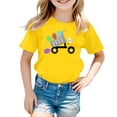 thumbnail image 4 of VNKIDY Boys Girls Easter T-Shirts Unisex Kids Easter Cartoon Truck Graphic Prints Tees Short Sleeve Crewneck Top For Casual Daily Holiday Outdoor Wear Leisure Top Yellow 3-4 Years, 4 of 4