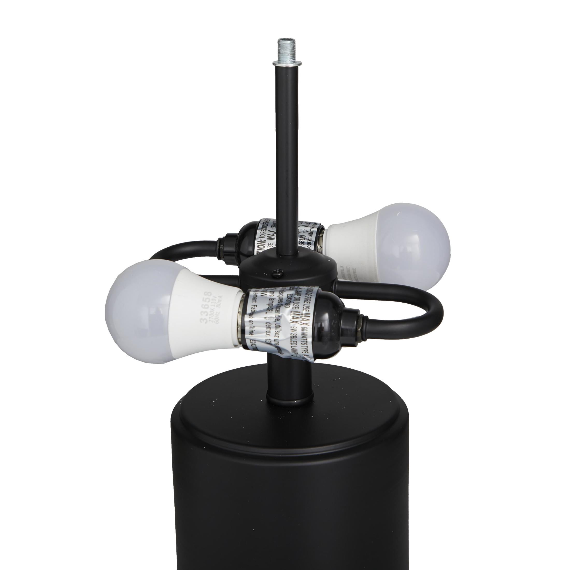DecMode 22" Black Accent Lamp with Black Metal Shade