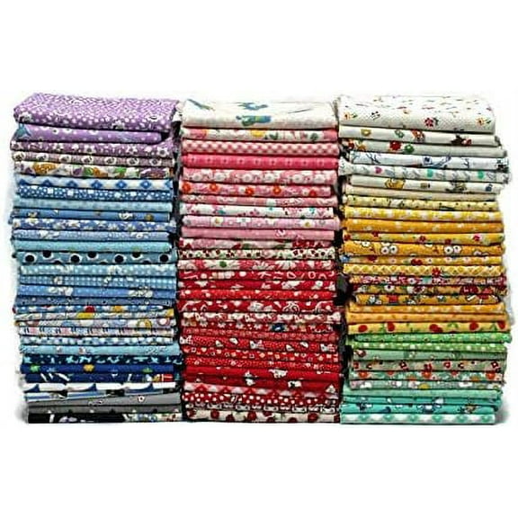 Field's Fabrics 10 Fat Quarters - 1930's to 1950's Reproduction Depression Era Feed Sack Small Scale Floral Vintage-Look Flowers Nostalgia Prints Assorted Fat Quarter Bundle M229.02