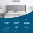 thumbnail image 6 of King Upholstered Platform Bed Frame with 45" Tall Headboard - Button Tufted Linen Bed - Gray - Oliver & Smith - Kendall, 6 of 7