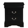 thumbnail image 5 of Tcbosik Minimalist Nightstand with 2 Drawers, Pre-Assembled Black Wood End Table with Smooth Gliding Drawers & Nickel Handles, 22"W x 16"D x 24"H, 5 of 10