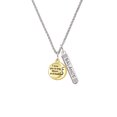 thumbnail image 2 of Delight Jewelry Goldtone I Love You to the Moon and Back Silvertone Balance Bar Charm Necklace, 23", 2 of 4
