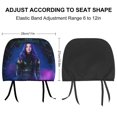 thumbnail image 2 of Descendants Mal Car Headrest Cover Decor Vehicles Seat Pillow Cover Protector Accessories Auto Front/Rear Seats Head Rest Cover Universal Fit Most Cars Sedan SUV Van, 2 of 7