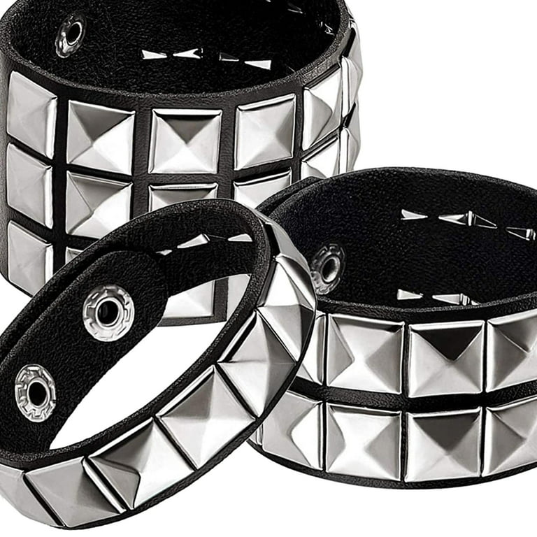 6 pcs punk accessories mens bracelets stainless steel braided bracelet
