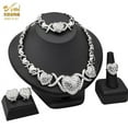 thumbnail image 4 of Nigerian Fashion Jewelry for Women - Necklace, Earrings, Bracelet and Ring Set in Gold or Silver, 4 of 26