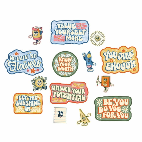 Eureka S'cool Era Gallery Wall Bulletin Board Set, 14 Pieces