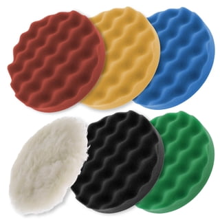 6-Pad Car Buffing & Polishing Kit – Waffle Foam & Wool Pads With Backing Plate
