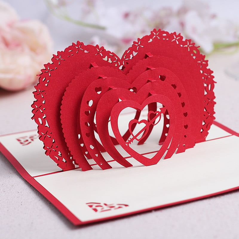 CUTPOPUP Valentine Cards Pop Up, 15x15cm, Happy Valentines Text, Romantic  Love Cards for Valentines Day : : Office Products