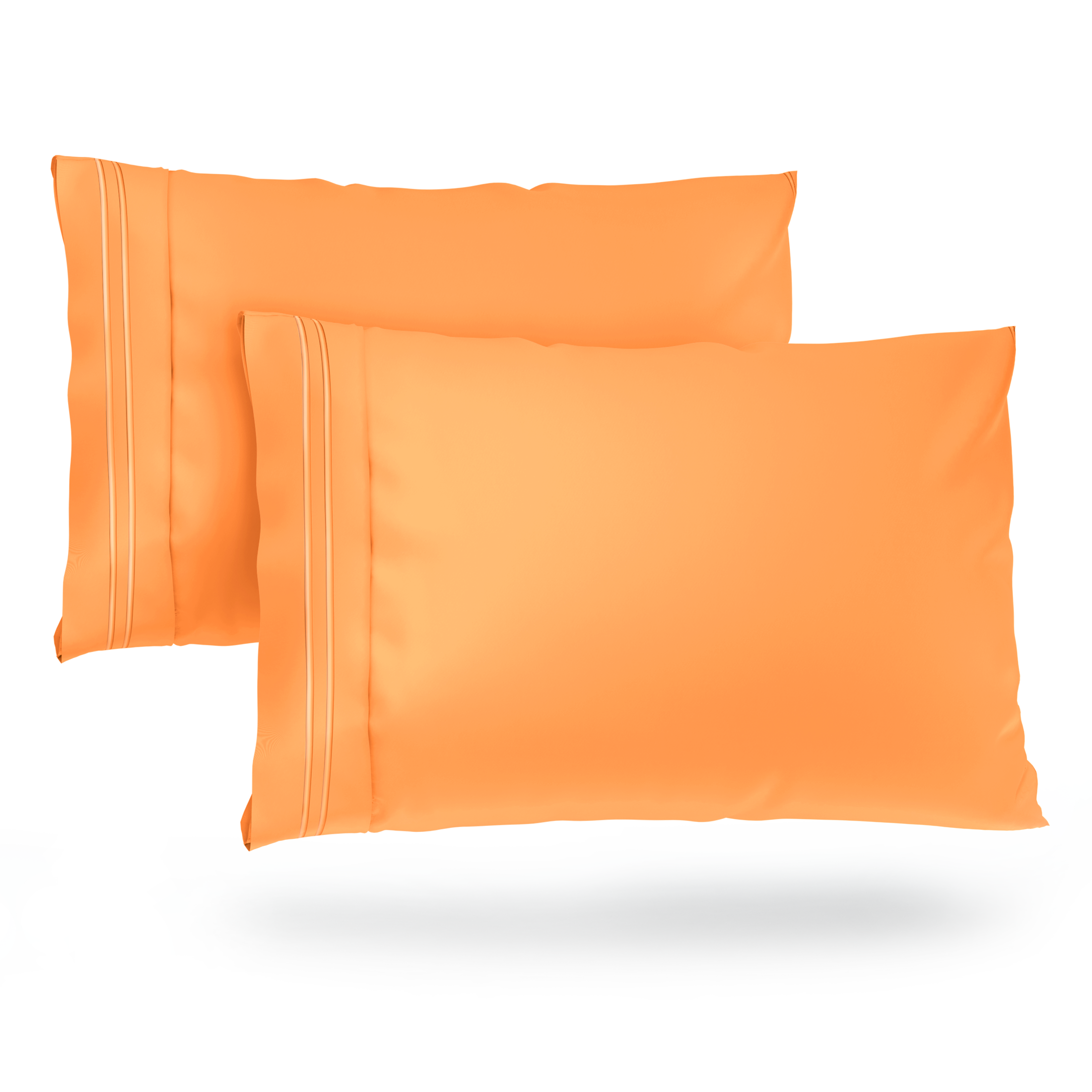 Cosy House Collection Pillowcases Standard Size Pastel Orange Luxury