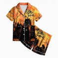 thumbnail image 4 of KPOPLK Girls Pajama Sets Cotton Sleepwear Button Down Short Sleeve with Ruffle Shorts PJS 2-12Y,Size 4-5 Years, 4 of 6