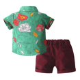 thumbnail image 7 of Kids Toddler Boys Shorts Set Casual British Style Suit Short Sleeved Flower Shirt Shorts Suit Two Piece Clothes Set Summer Outfits,Size 3 Years 4 Years, 7 of 7