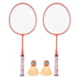 thumbnail image 1 of Juego de raqueta de bádminton para niños con 2 pelotas, juego de deportes al aire libre, juguete para niños y niñas, color naranja fluorescente, 1 of 11