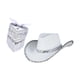 thumbnail image 2 of Sombrero de vaquero jinwen Ala ancha Bandana con flecos Blanco, 2 of 8