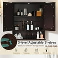 thumbnail image 4 of Bathroom Wall Cabinet Storage, Medicine Cabinets with Mirror 2 Doors and Adjustable Shelf, Wall Mounted Cupboard Mirrored Vanity Cabinet for Rv Bathroom Restroom Kitchen (Brown), 4 of 8