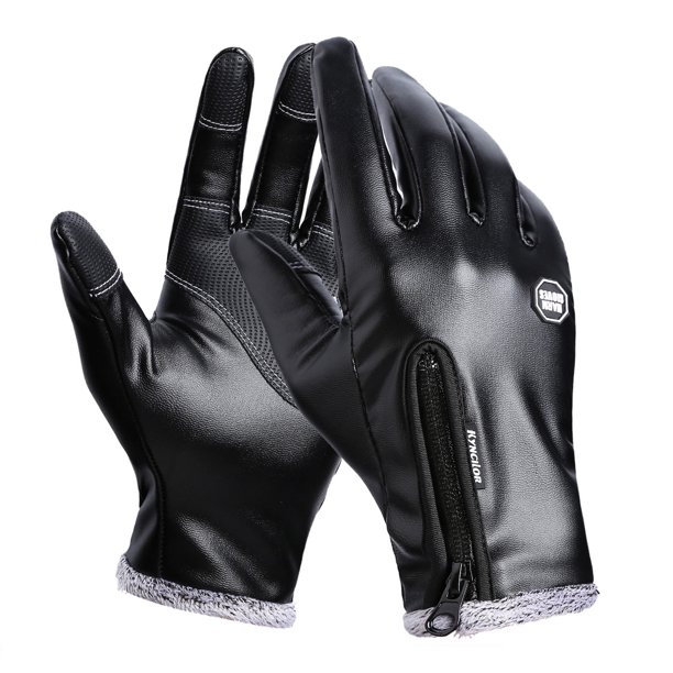 Kyncilor Guantes deportivos de invierno al aire libre Guantes de cuero con pantalla táctil Guantes d kyncilor Cubierta de dedos