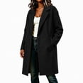 thumbnail image 6 of Afelkas Women's Oversized Wool Blend Peacoat Double Breasted Notch Lapel Mid Length Warm Winter Coat with Pockets, 6 of 6