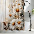 thumbnail image 2 of White Flowers Leaves Fabric Shower Curtain Vintage Plant Washable Shower Curtains for Bathroom, Waterproof Bath Curtain with Hooks Home Decor 72x84in, 2 of 8