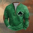 thumbnail image 2 of Penkiiy Haut Imprimé pour Hommes de la Saint-Patrick Demi-Fermeture à Glissière Manches Longues Col Rond TG Multicolore, 2 of 3