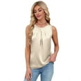 thumbnail image 3 of Women'S Silk Satin Tank Top Summer Business Casual Outfit 2025 Sleeveless Work Dressy Shirt Creamy White M, 3 of 9