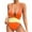 Orange, variant on Kmdttou One Piece Swimsuit Women Tum-my Control Sexy Color Block Swimsuit V-neck Slim Swimsuit Bikini Straped Swimsuits on Clearance!